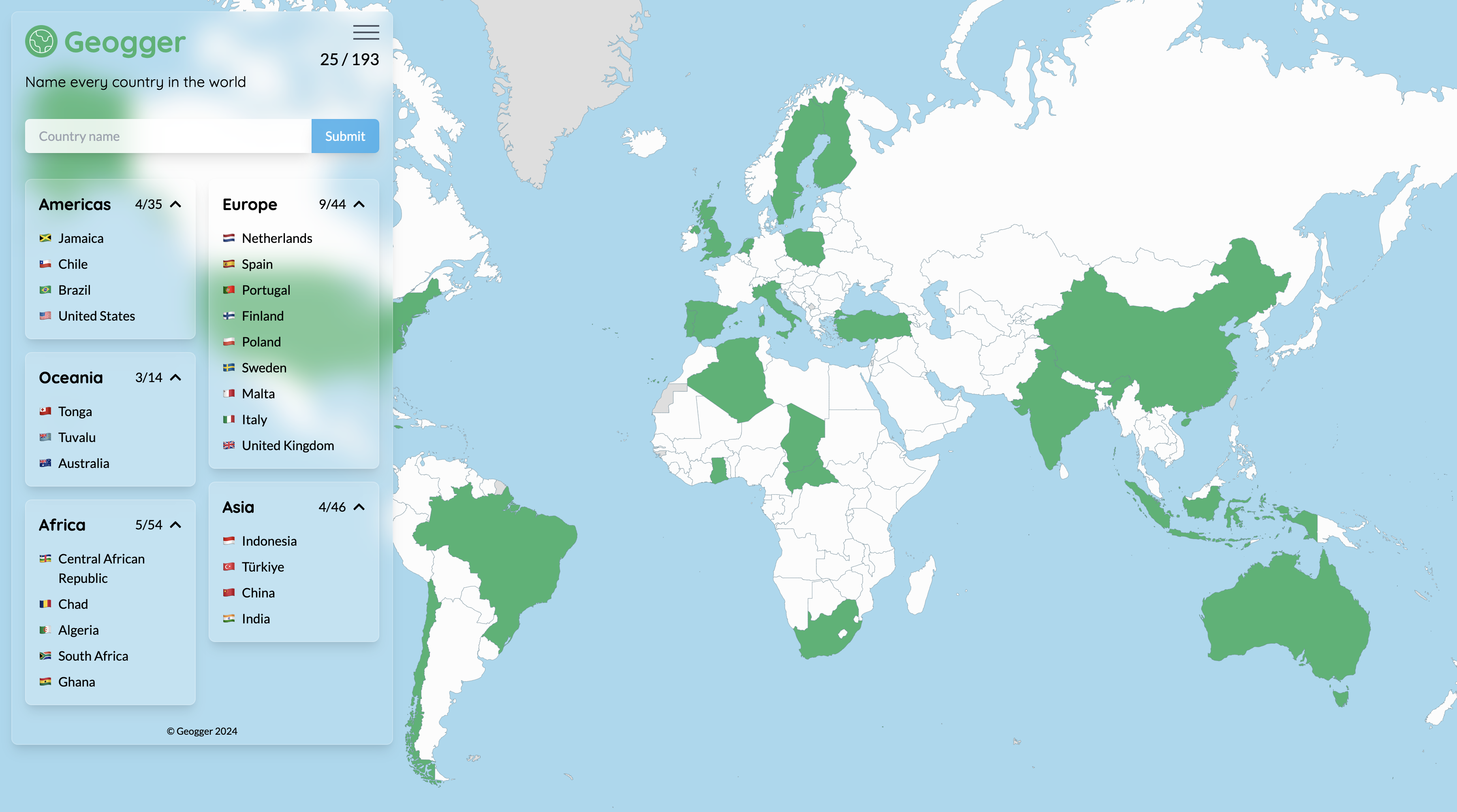 Geogger Geography Game Name - Screenshot